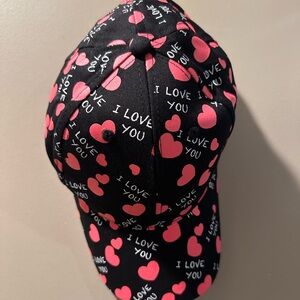 Heart Print 'I Love You' Cap